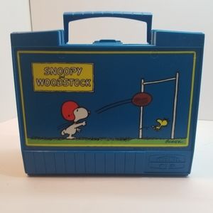 Snoopy & Woodstock Cartoon - Vintage Blue Plastic